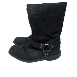 Frye Black Harness Rivet Leather Boots